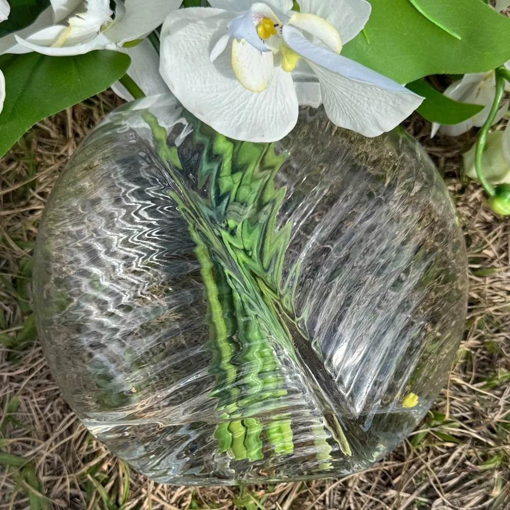 White and Green Orchid Display